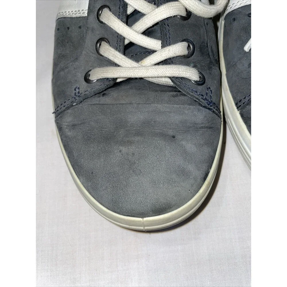 Ecco Casual Sneakers Mens Size 42 U.S. 8 M Gray Slate Leather Lace Up Grip Sole